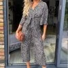 AX Paris Jumpsuits And Playsuits Black Aztec Tie Front Jumpsuit