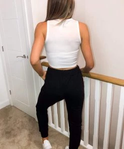 AX Paris Loungewear Black Basic Drawstring Joggers