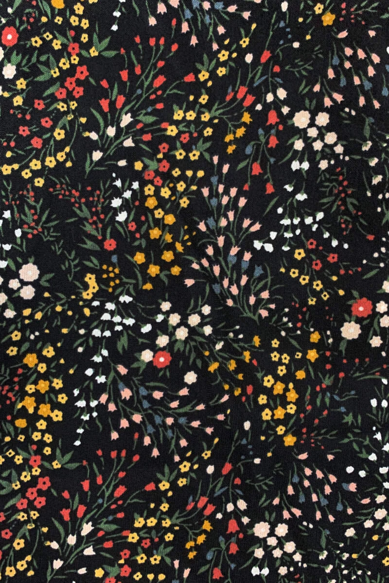 AX Paris Black Ditsy Floral Flared Sleeve Pleat Dress 6 AX Paris Black Ditsy Floral Flared Sleeve Pleat Dress