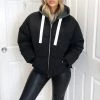 AX Paris Coats & Jackets Black Fabric Hood Puffer Jacket