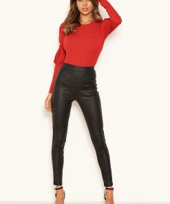 AX Paris Trousers & Leggings Black Faux Leather Leggings