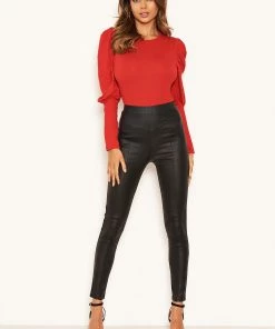 AX Paris Trousers & Leggings Black Faux Leather Leggings