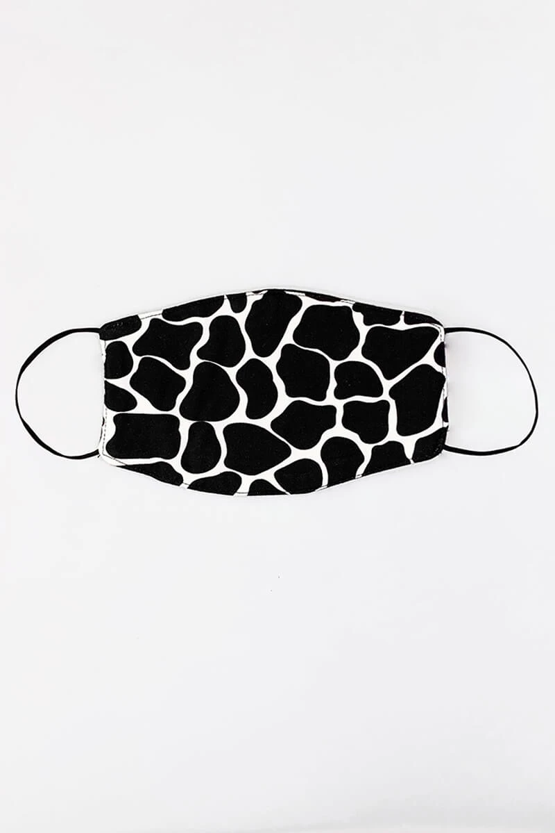 AX Paris Black Giraffe Printed Face Covering Accessories 2 AX Paris Black Giraffe Printed Face Covering Accessories
