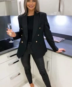 AX Paris Black Military Style Blazer