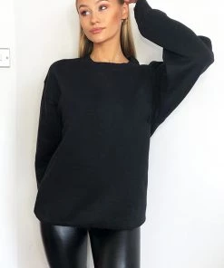 AX Paris Black Oversized Sweatshirt