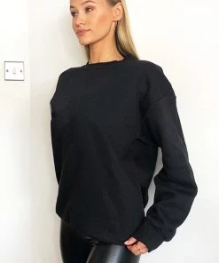 AX Paris Black Oversized Sweatshirt