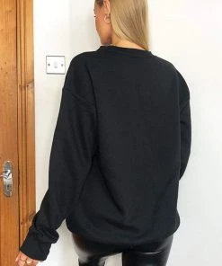 AX Paris Black Oversized Sweatshirt