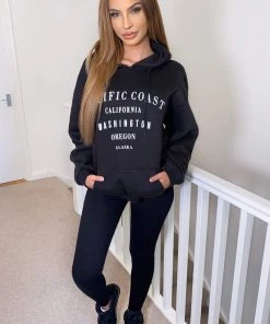 AX Paris Black Pacific Coast Hoodie