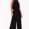 AX Paris Jumpsuits And Playsuits Black Pleated Choker Neck Jumpsuit