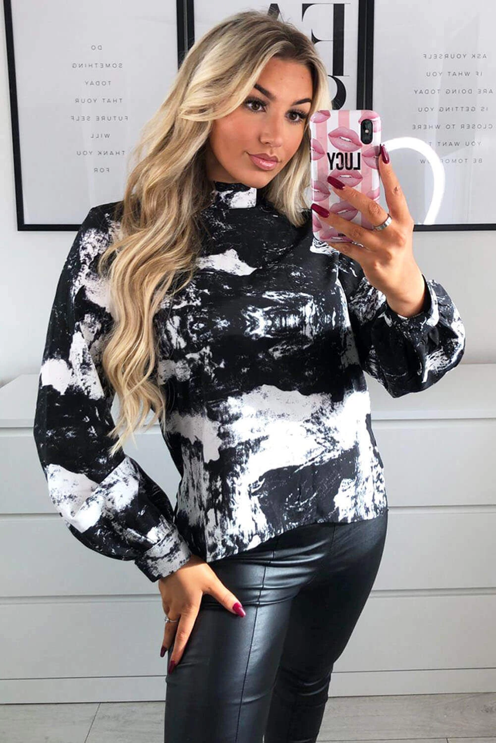 AX Paris Black Printed High Neck Top 1 AX Paris Black Printed High Neck Top