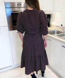 AX Paris Black Square Printed Button Up Swing Dress Dresses 10 AX Paris Black Square Printed Button Up Swing Dress Dresses