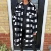 AX Paris Black And White Checked Oversized Jacket