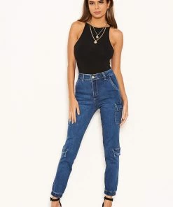 AX Paris Blue Combat Style Jeans