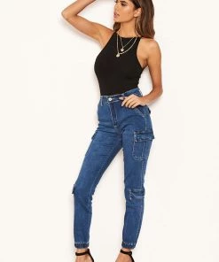 AX Paris Blue Combat Style Jeans