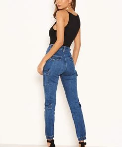AX Paris Blue Combat Style Jeans