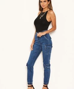 AX Paris Blue Combat Style Jeans