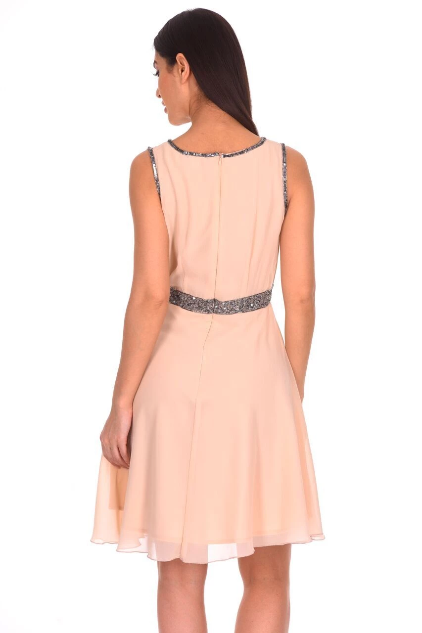 AX Paris Dresses Champagne Sequin Skater Dress 3 AX Paris Dresses Champagne Sequin Skater Dress