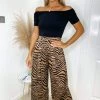 AX Paris Camel 2 In 1 Animal Print Jumpsuit