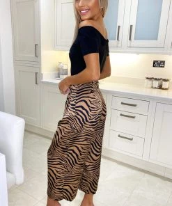 AX Paris Camel 2 In 1 Animal Print Jumpsuit