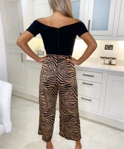 AX Paris Camel 2 In 1 Animal Print Jumpsuit