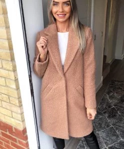 AX Paris Camel Long Teddy Coat Coats & Jackets