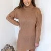 AX Paris Camel Roll Neck Knit Jumper Dress