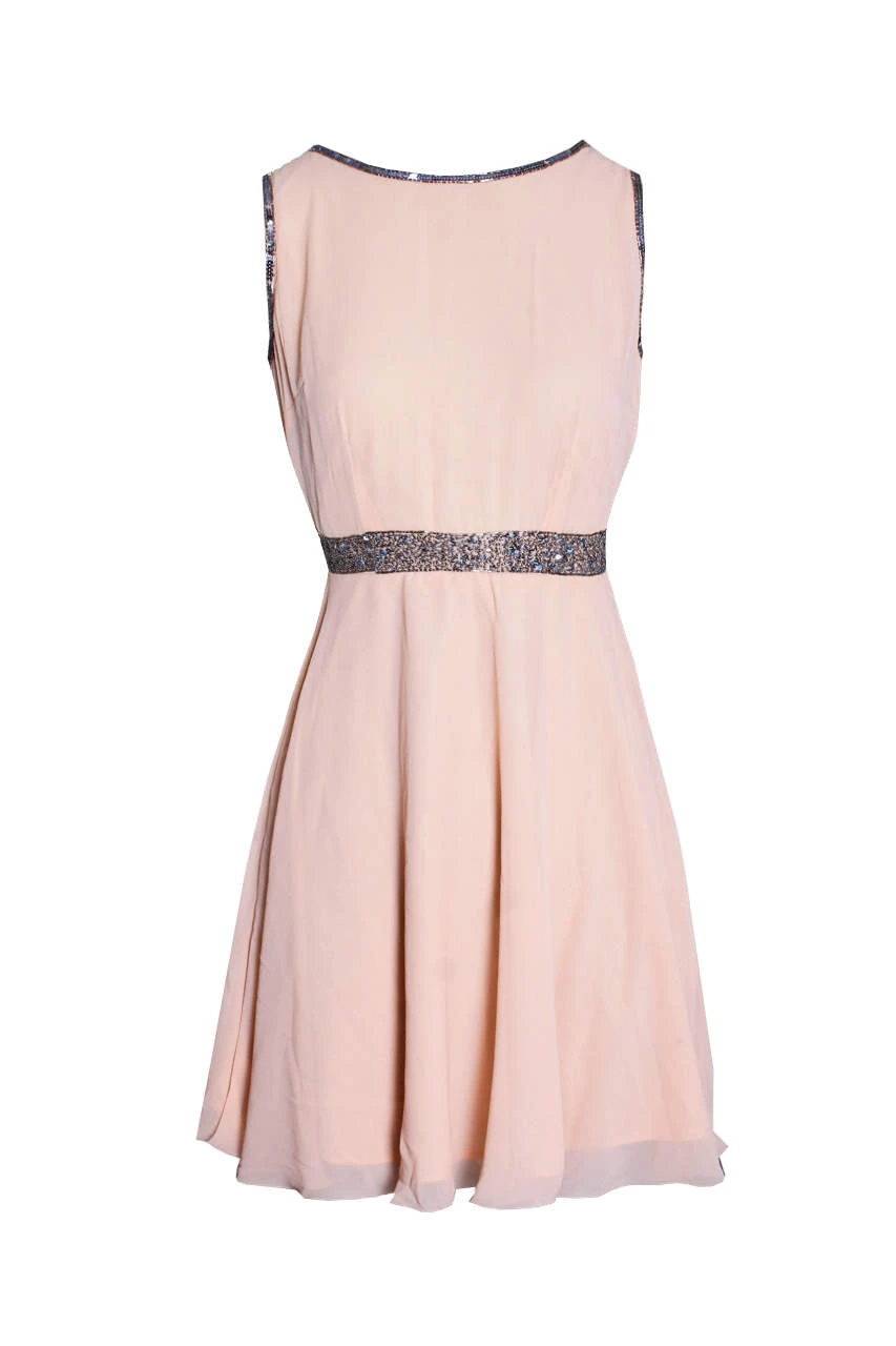 AX Paris Dresses Champagne Sequin Skater Dress 4 AX Paris Dresses Champagne Sequin Skater Dress