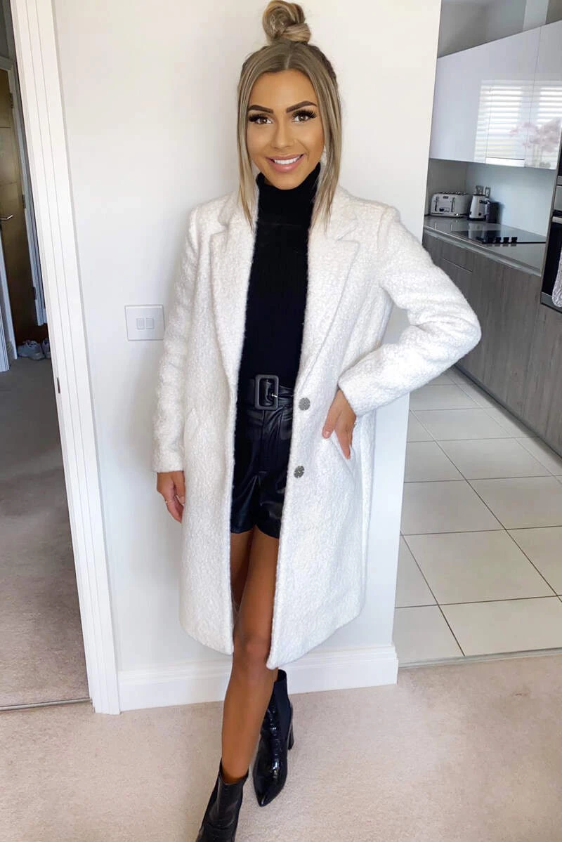 AX Paris Cream Long Teddy Coat 1 AX Paris Cream Long Teddy Coat