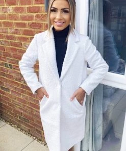 AX Paris Cream Long Teddy Coat