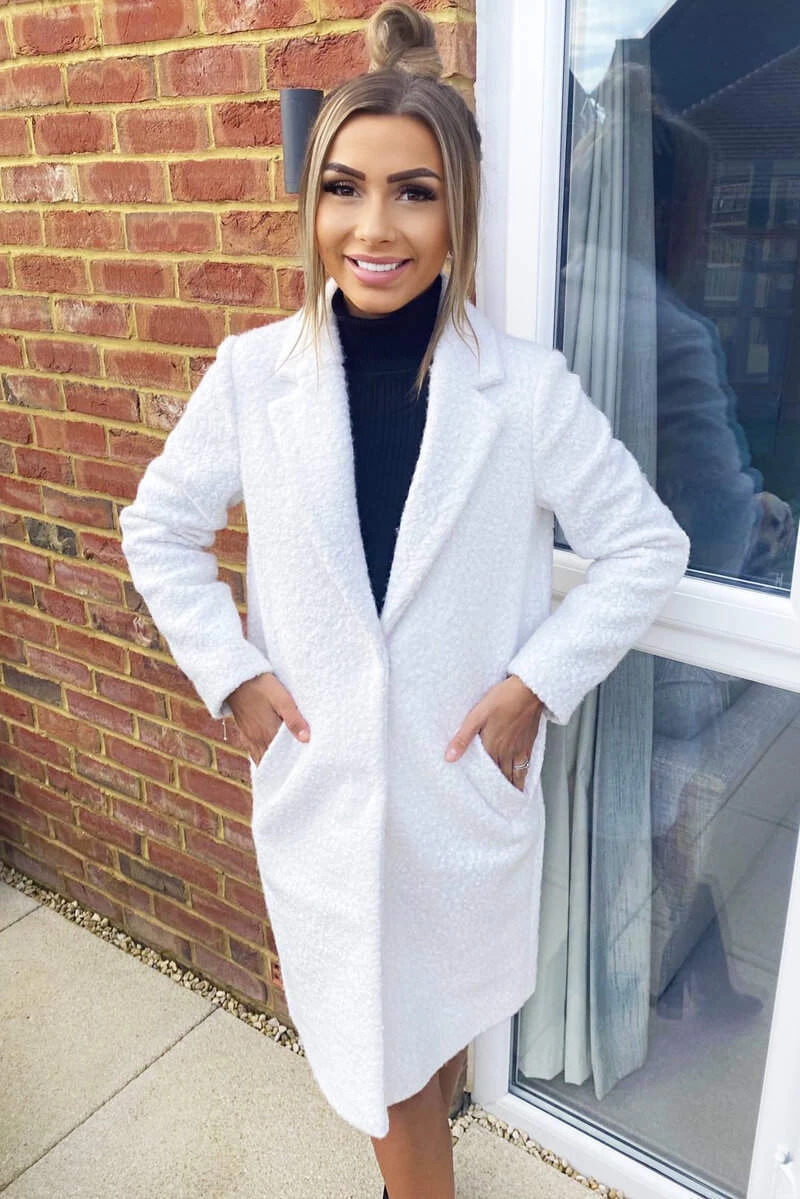 AX Paris Cream Long Teddy Coat 2 AX Paris Cream Long Teddy Coat