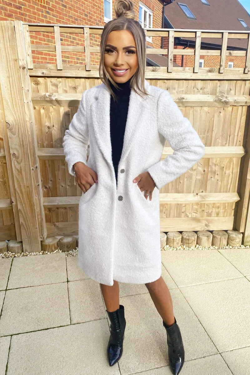 AX Paris Cream Long Teddy Coat 3 AX Paris Cream Long Teddy Coat