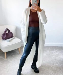 AX Paris Loungewear Cream Longline Knitted Cardigan