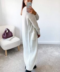 AX Paris Loungewear Cream Longline Knitted Cardigan 8 AX Paris Loungewear Cream Longline Knitted Cardigan