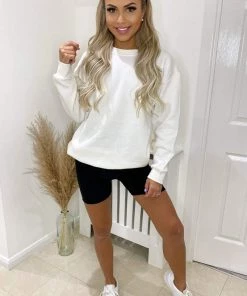 AX Paris Cream Oversized Sweatshirt