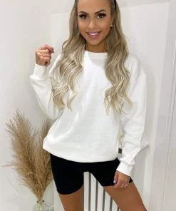 AX Paris Cream Oversized Sweatshirt