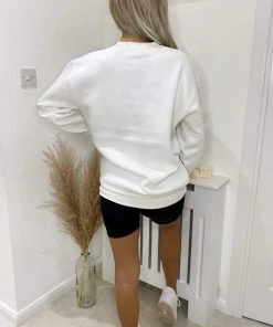 AX Paris Cream Oversized Sweatshirt