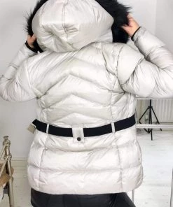 AX Paris Cream Padded Belted Puffer Jacket
