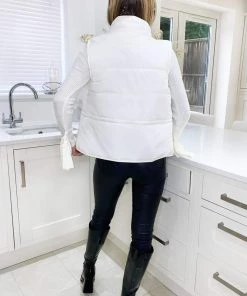 AX Paris Coats & Jackets Cream Puffer Gilet