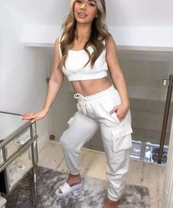 AX Paris Cream Two Piece Lounge Set Loungewear