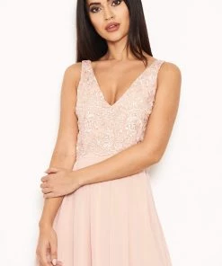 AX Paris Nude Maxi Dress Dresses 8 AX Paris Nude Maxi Dress Dresses