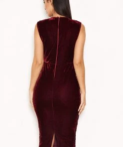 AX Paris Dresses Plum Sequin Velvet Midi Dress