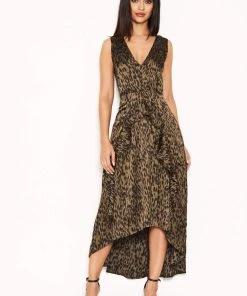 AX Paris Khaki Animal Print Maxi Dress Dresses