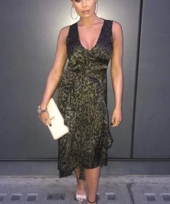 AX Paris Khaki Animal Print Maxi Dress Dresses