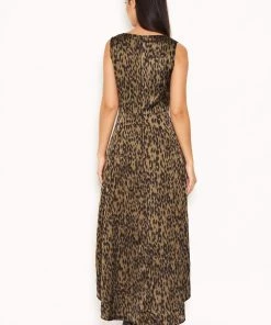 AX Paris Khaki Animal Print Maxi Dress Dresses 8 AX Paris Khaki Animal Print Maxi Dress Dresses