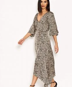 AX Paris Dresses Cream Animal Printed Maxi Dress