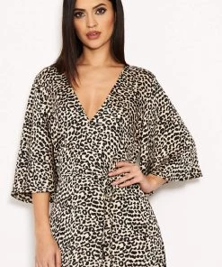 AX Paris Dresses Cream Animal Printed Maxi Dress