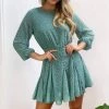 AX Paris Duck Egg Polka Dot Long Sleeve Dress Dresses
