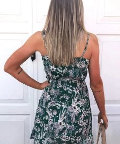 AX Paris Green Floral Wrap Frill Dress Dresses