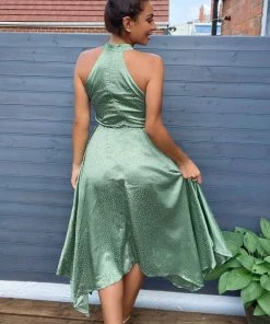 AX Paris Duck Egg Printed Satin Sleeveless Maxi Dress 13 AX Paris Duck Egg Printed Satin Sleeveless Maxi Dress