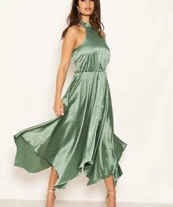 AX Paris Duck Egg Printed Satin Sleeveless Maxi Dress 14 AX Paris Duck Egg Printed Satin Sleeveless Maxi Dress